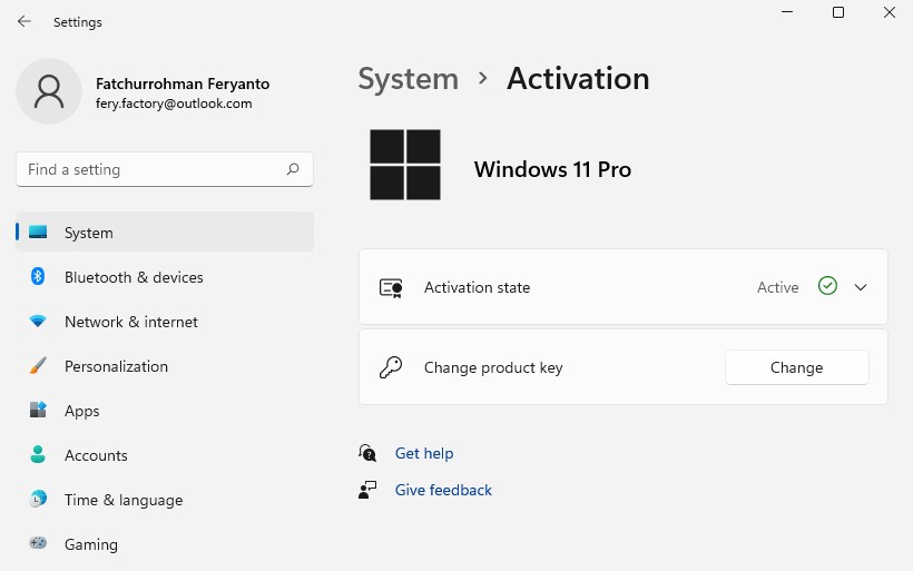Cek status aktivasi melalui Settings 2