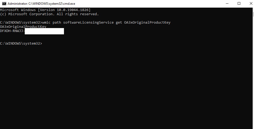 Cara melihat product key di Windows 11 melalui command prompt