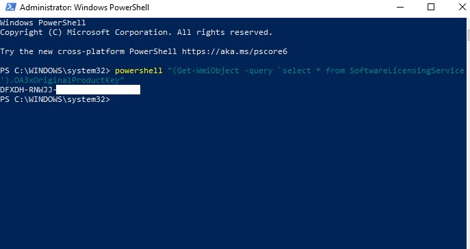 Cara melihat product key di Windows 11 melalui Powershell