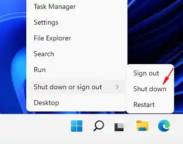 cara shutdown melalui start menu