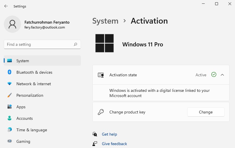 Cek status aktivasi melalui Settings 3