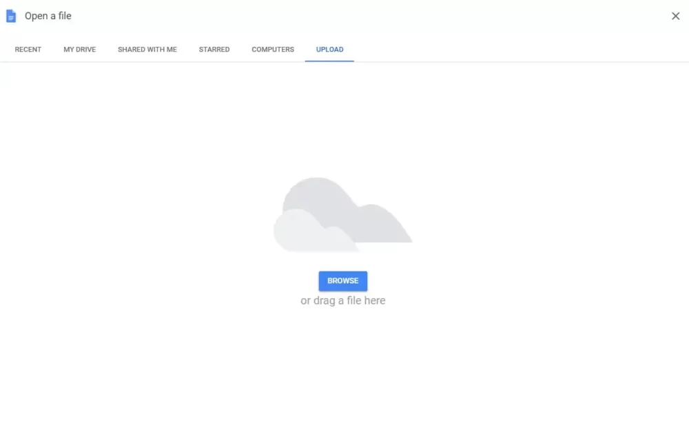 buka file odt dengan google docs