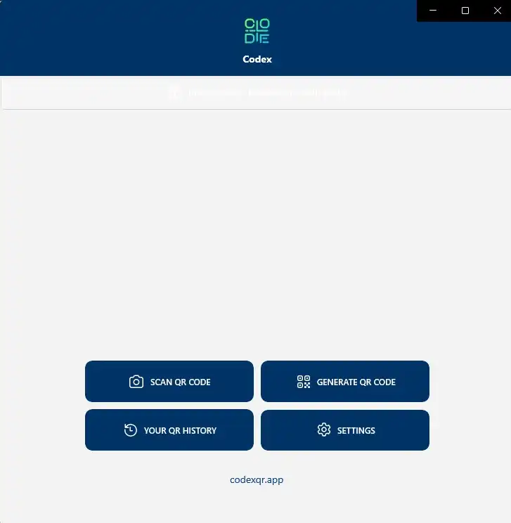 cara scan kode QR di laptop via aplikasi codex qr reader