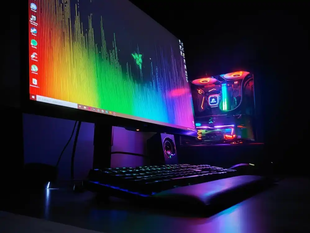 gambar pc gaming merah