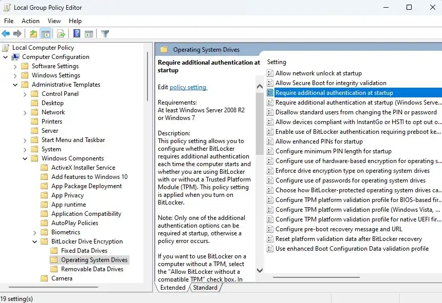 setting bitlocker tanpa tpm