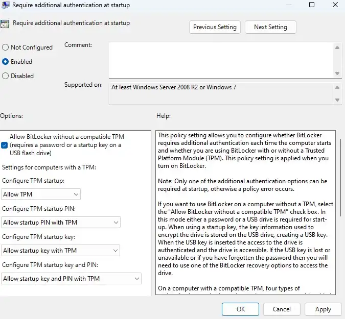 cara setting bitlocker tanpa tpm gmb 2