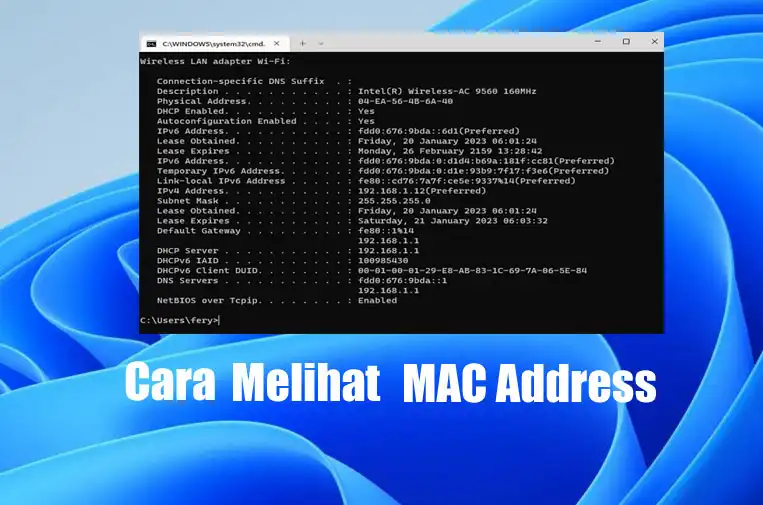 cara melihat mac address di windows 11