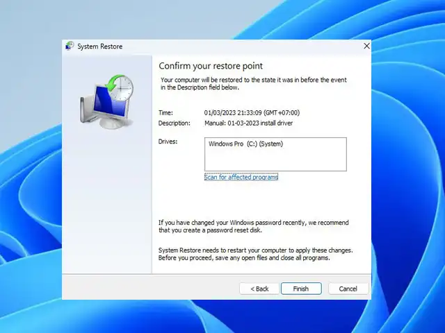 cara membuat restore point di Windows 11