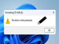 Cara Mengatasi Error “The disk is write protected” Pada Flashdisk