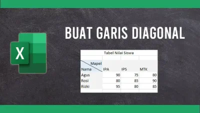 Cara Membuat Garis Diagonal Di Cell Excel